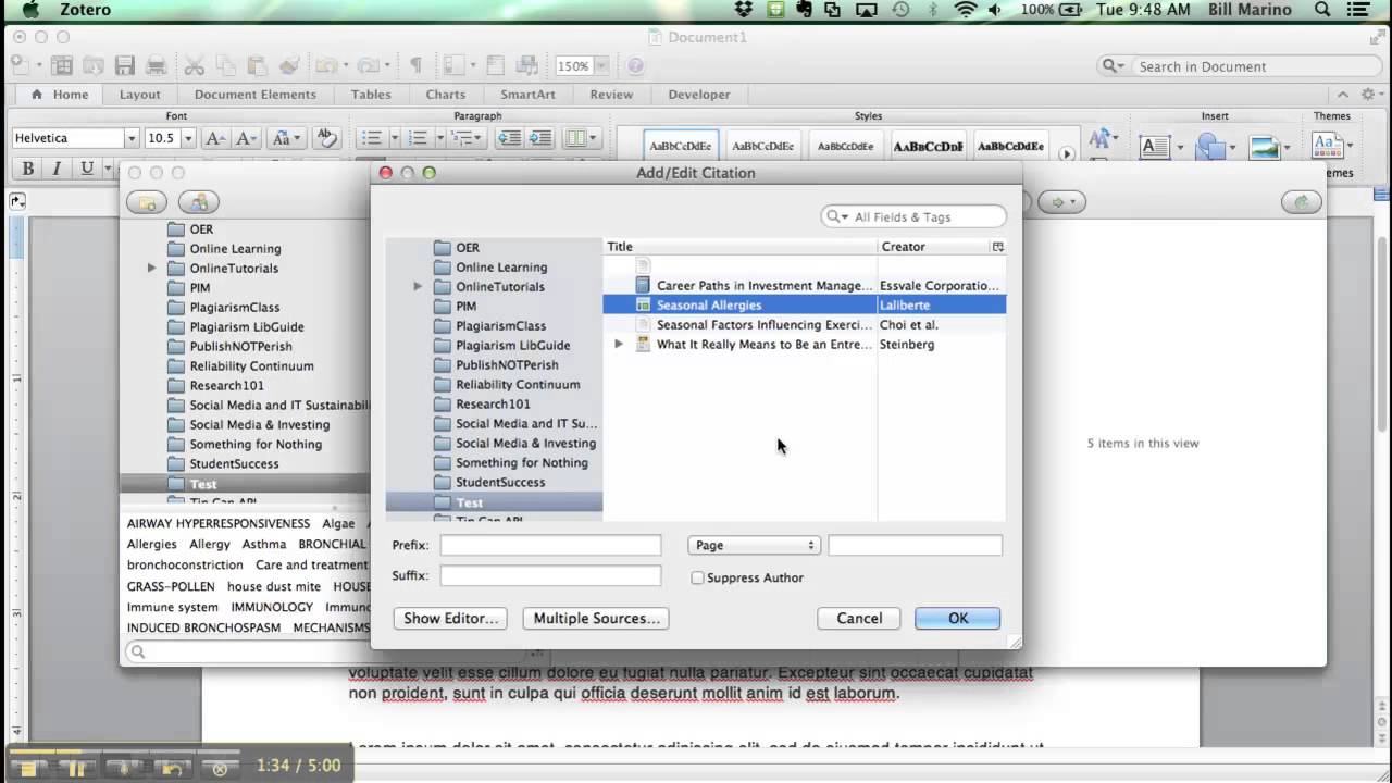 how to use zotero in word mac